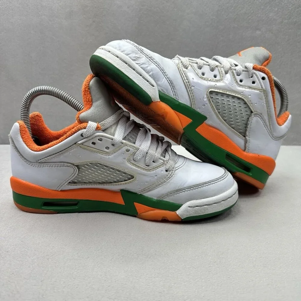 Size 4.5Y / Womens 6‎ Jordan 5 Retro Low Miami Hurricanes (GS) Brilliant Orange